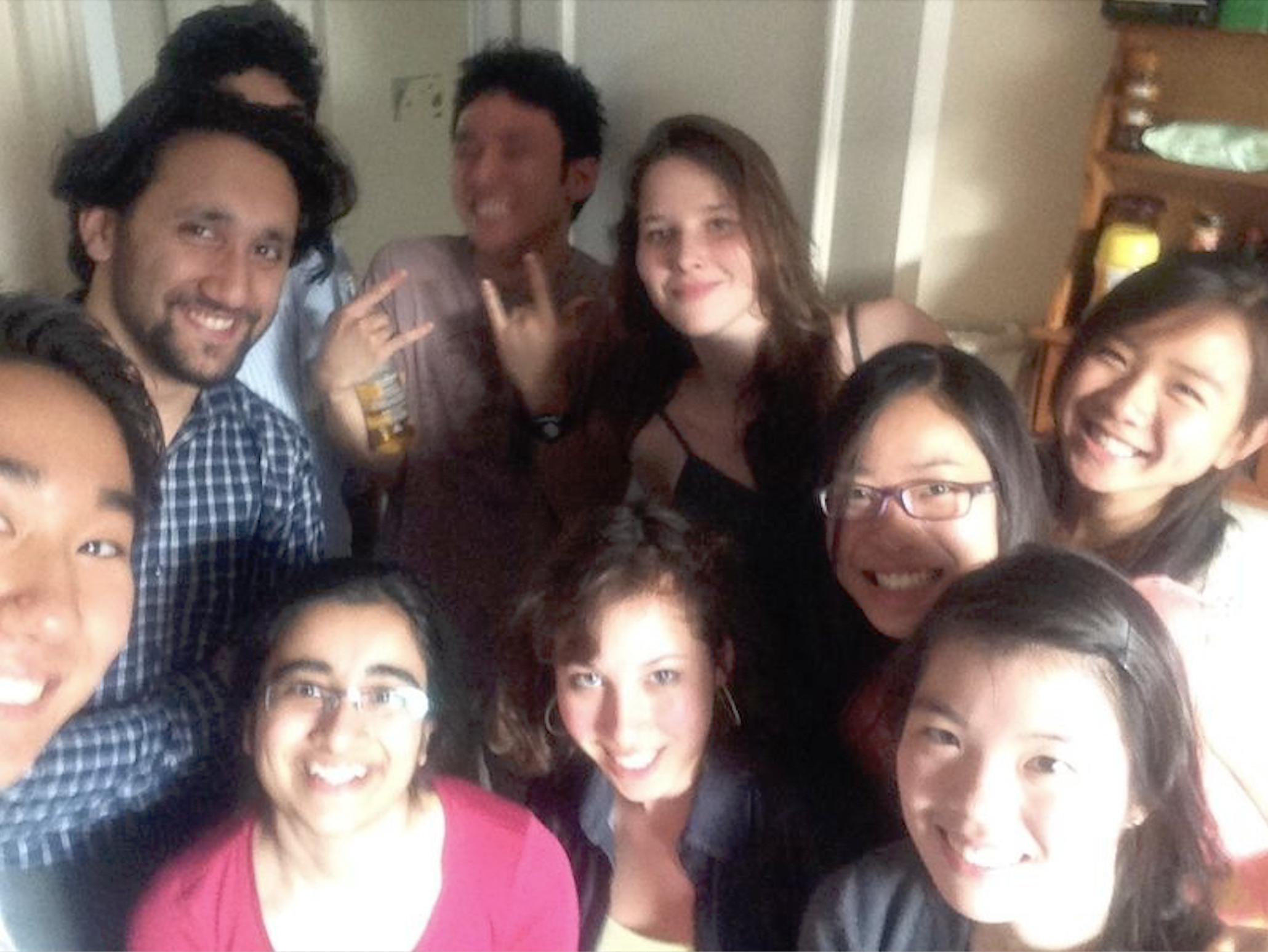 Completely oblivious to the fact that I am blocking Rohan out of the group photo at Kaiji’s (2014) 